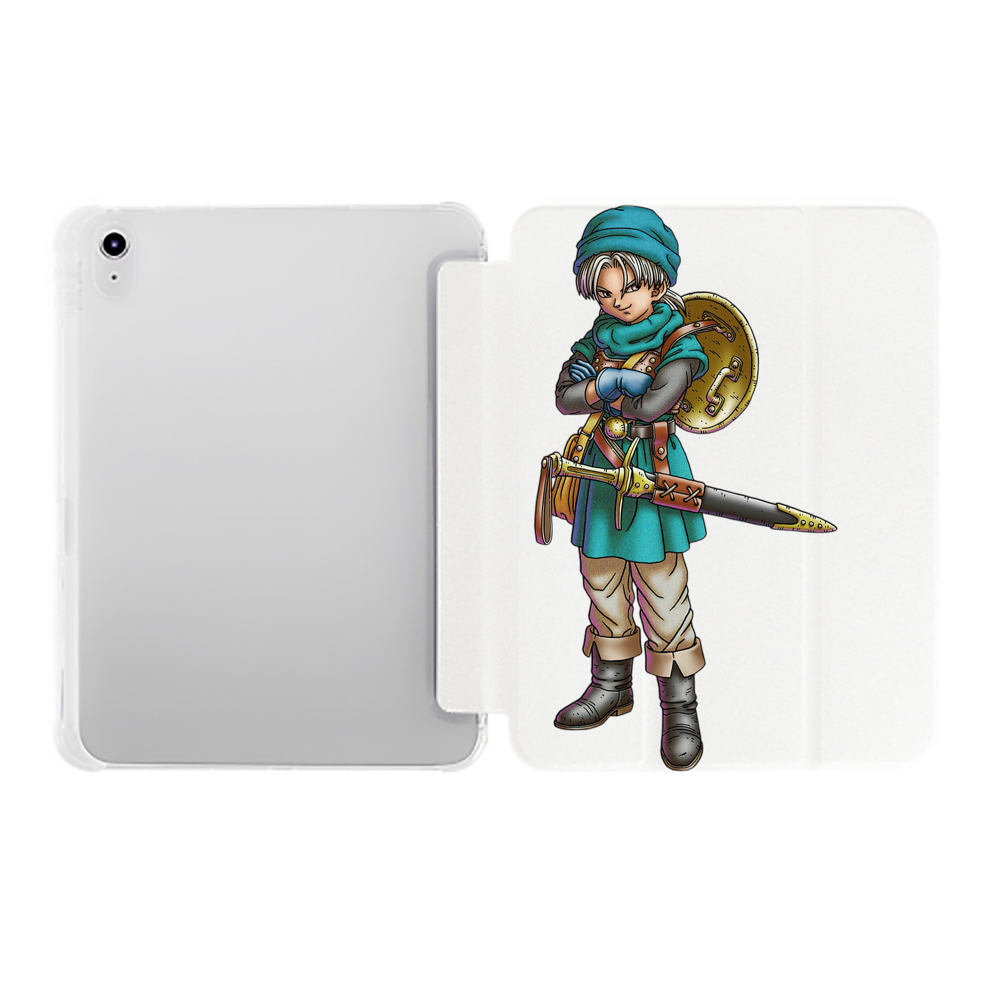 （画像用） ドラゴンクエスト Doragon Kuesuto Dragon Quest IPad ケース ペン収納付き 三つ折りスタンド PUレザー×シリコン 対応機種9.5/10.5/10.9インチ